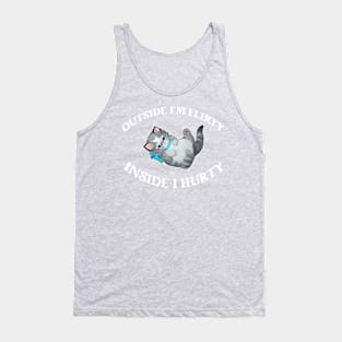 Outside I'm Flirty Inside I Hurty Cat Meow Tank Top